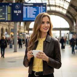 Anna 2 Skorts Leather - Train Station Café [VAR:3] [Rotated 60° Left]